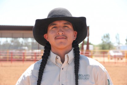 Sophomore Edmiles Harvey of Tsalini Springs, AZ, is the first member of the Mesalands Community College Rodeo Team to clinch his ticket to the College National Finals Rodeo, June 15-21, 2014. 
