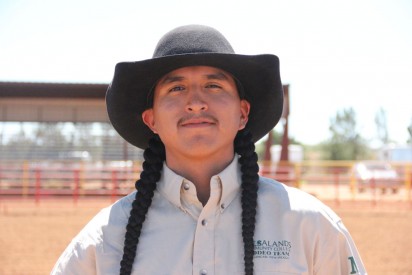 Sophomore Edmiles Harvey of Tsalini Springs, AZ, is the first member of the Mesalands Community College Rodeo Team to clinch his ticket to the College National Finals Rodeo, June 15-21, 2014.