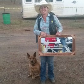 Mesalands Community College rodeo team member Betty Pack of Aztec, NM, wins the breakaway roping championship title last weekend at Dine College in Tsaile, AZ.