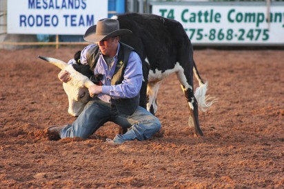 Chace Valdez of Estancia, NM was the reserve steer wrestling champion last weekend, with a time of 25.5. This was his first time to compete in the steer wrestling event this season. Valdez is also second in the region in tie down roping.