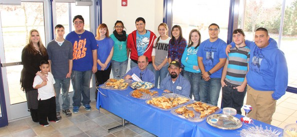 The “Website Memorial and Grill Cheese Sandwich Breakfast” event was concluded with a group photo of the Dual Enrollment Students at Mesalands Community College, who contributed to the Patrick “Lil Pat” Gonzales memorial website, their instructor (Bottom Center) Michael Bilopavlovich, and Gonzales’ family.