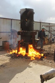 The furnace named ‘Peechy Keen’ from the Keen Foundry in Houston, TX returns to the Mesalands Community College Iron Pour this year.