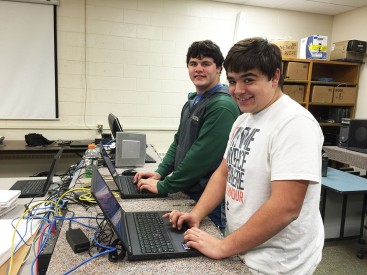 Students at Texico High School excited to use the new laptop computers provided by Mesalands Community College.  