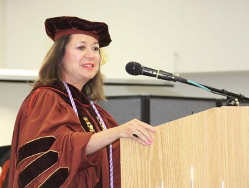 Dr. Barbara Damron, Cabinet Secretary for the New Mexico Higher Education Department (NMHED), delivered the commencement speech at Mesalands Community College last Friday. Dr. Damron encouraged the graduates to pay it forward, and help others accomplish their dreams. 