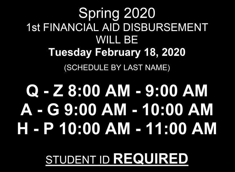 Spring Financial Aid Disbursement Mesalands Community College